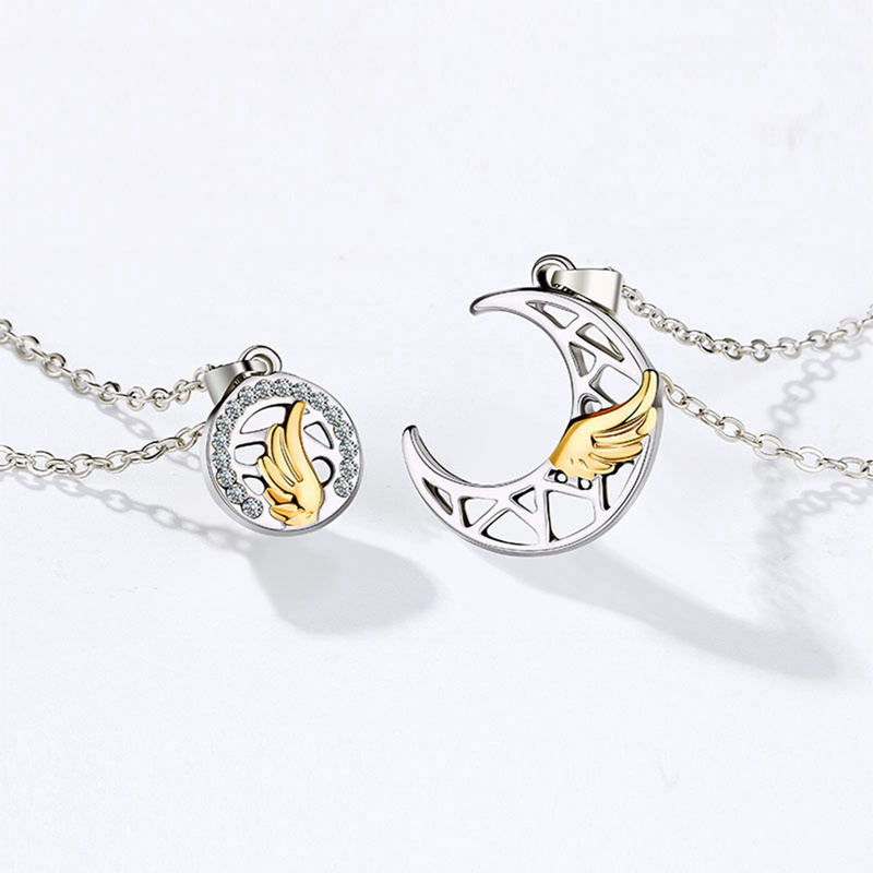 Set 2 vòng cổ mặt trăng và mặt trời thời trang cho cặp đôi