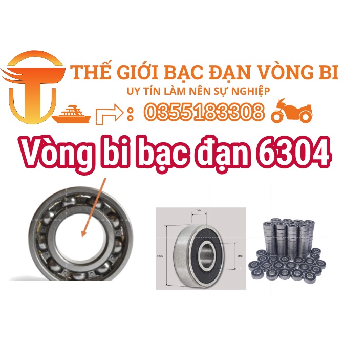 Vòng bi bạc đạn 6304  có nắp không nắp  Koyo/RBI/KG/CNB