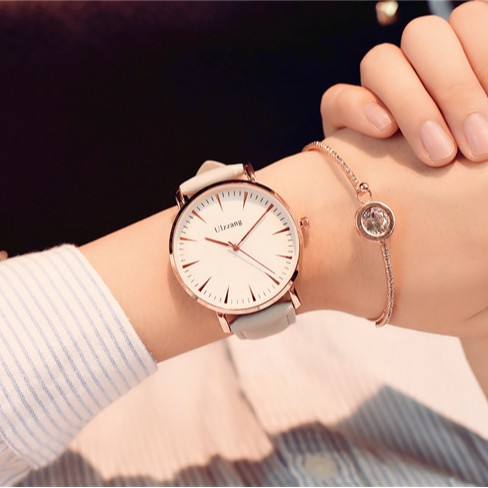 Đồng hồ thời trang nam nữ Ulzzang U023 dây da mềm, êm tay, mặt to cá tính