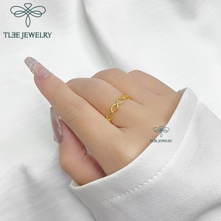 Nhẫn bạc unisex TLEE sóng đan chéo basic đơn giản TLEE JEWELRY A0103