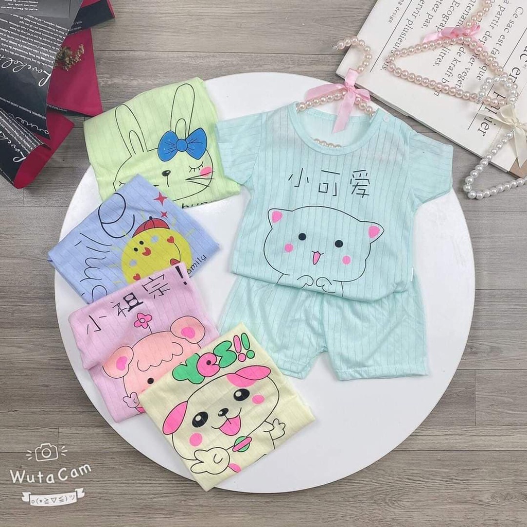 5 bộ cộc tay vải cotton giấy cho bé 4-14kg