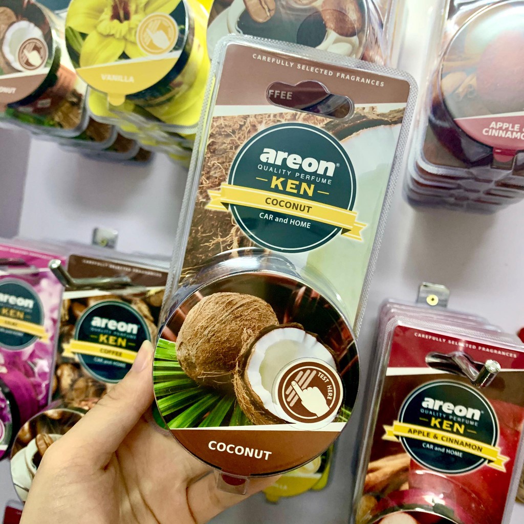 Sáp thơm ô tô hương dừa – Areon Ken Coconut, nhập khẩu Bulgaria