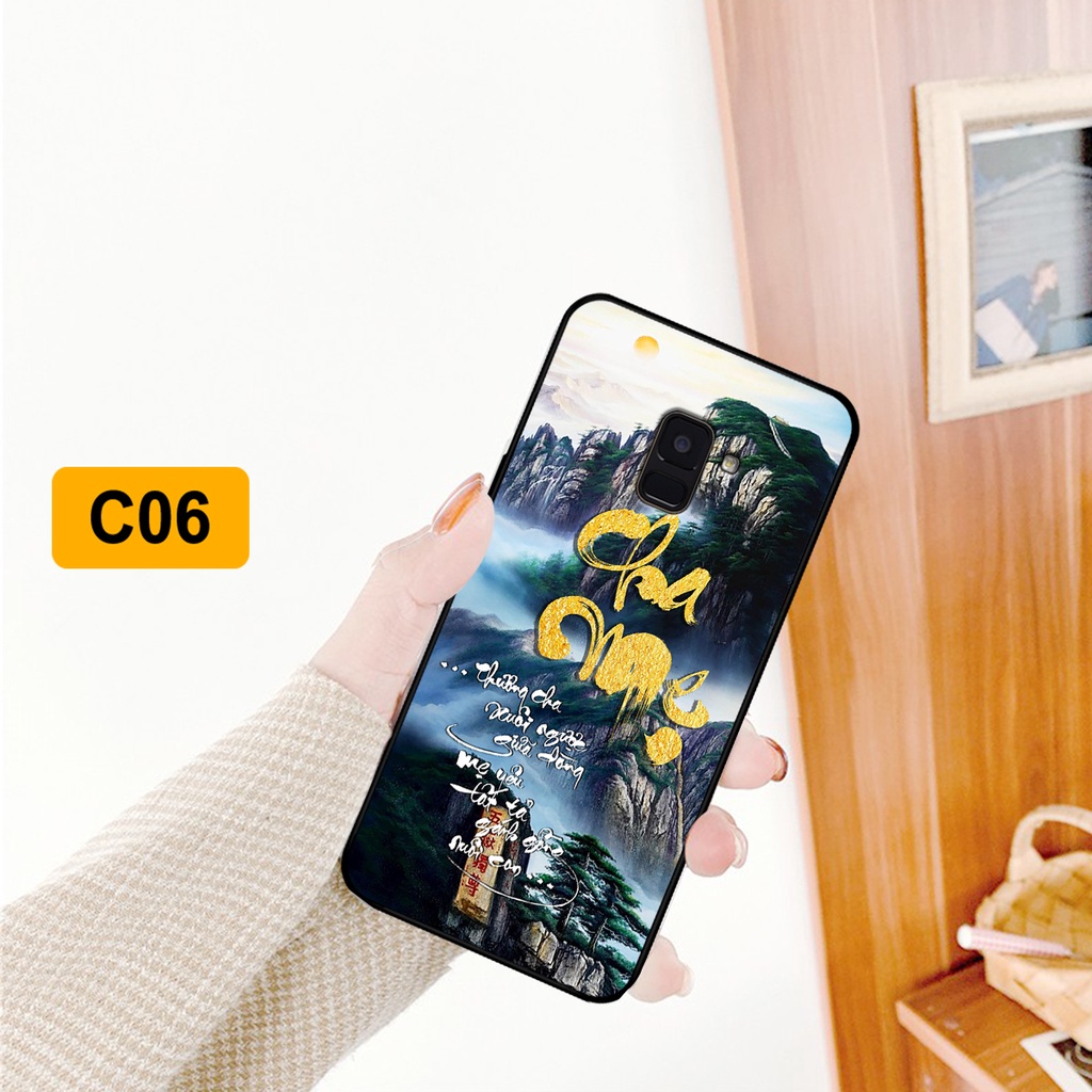 Ốp lưng Samsung J6 2018 / J6 Plus / J6+ / J8 in hình phong cách chữ thư pháp cha mẹ, tài lộc