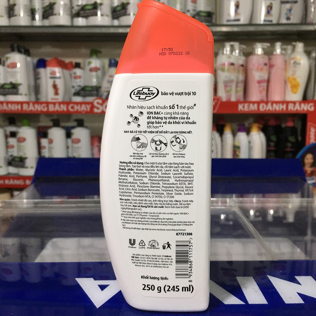 Sữa tắm Lifebuoy bảo vệ vượt trội 250g