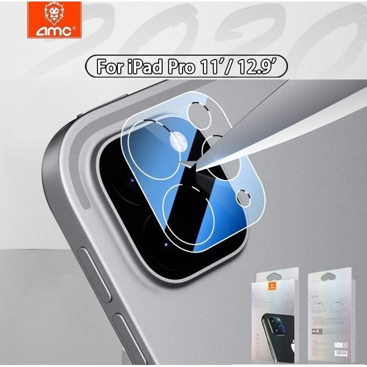 Dán kính cường lực AMC cho camera iPad Pro 11/12.9 inch (2020/2021 M1) cao cấp, chống vỡ, chống trầy xước cam