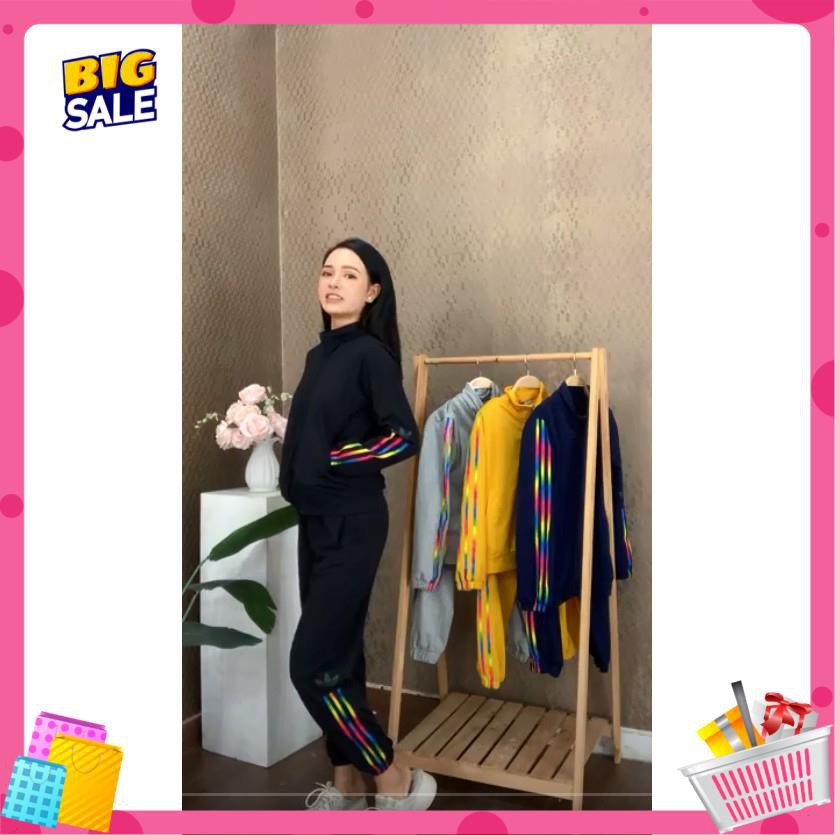 [Size S,M- mẫu viền 7 màu] Bộ quần áo thể thao nữ thu đông nỉ da cá loại 1 nhãn hiệu DAS | BigBuy360 - bigbuy360.vn