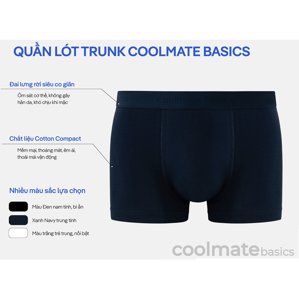 Quần lót nam Trunk Coolmate Basics nhiều màu