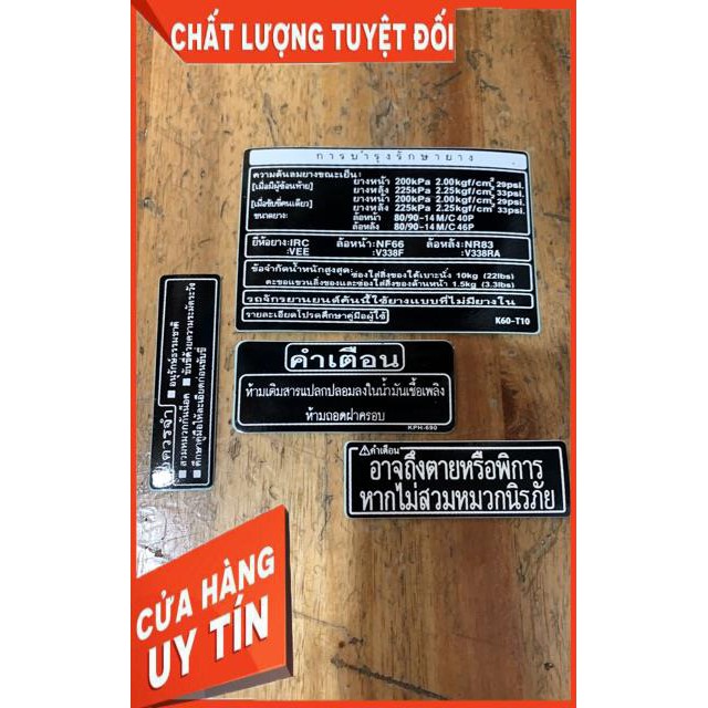 Bộ tem thông số Click Thái - tem trang trí , nhãn dán  Clcik THái