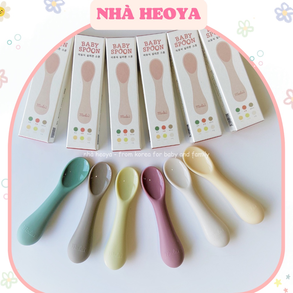 THÌA MUỖNG ĂN DẶM SILICONE BLUEMAMA MODUI NỘI ĐỊA HÀN