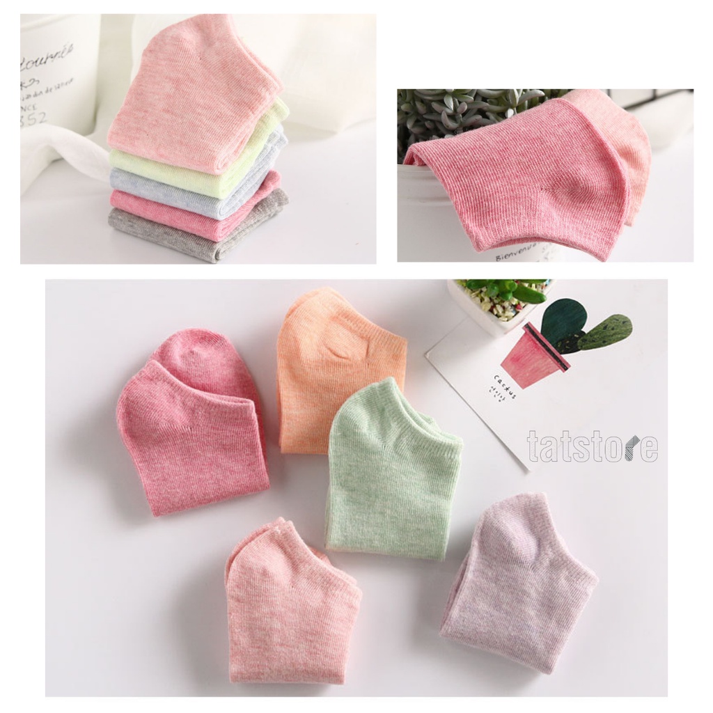 Tất vớ nữ cổ ngắn nhiều màu kẹo ngọt cute phong cách vải cotton mềm mại khử mùi 3CNF6