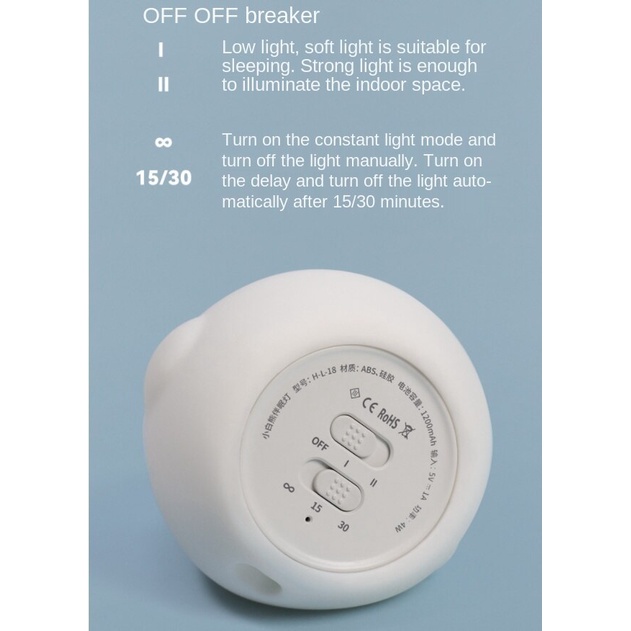 Đèn ngủ hình gấu Bắc Cực đáng yêu có thể sạc lại USB