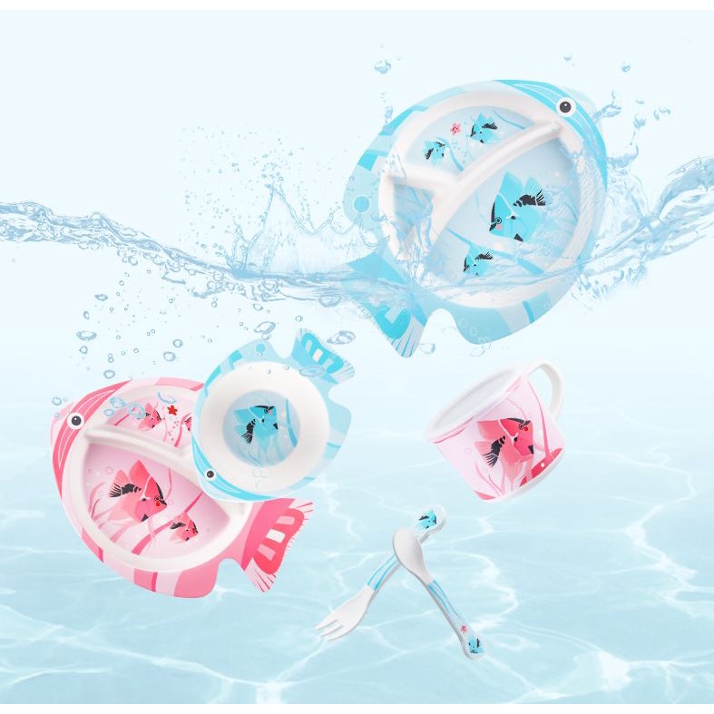 Bộ bát ăn dặm cho bé HINATA - Trọn bộ 4 món tiện lợi BAD01