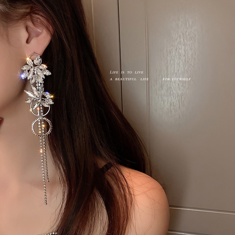 Bông tai dáng dài mạ bạc 925 phong cách Âu Mỹ