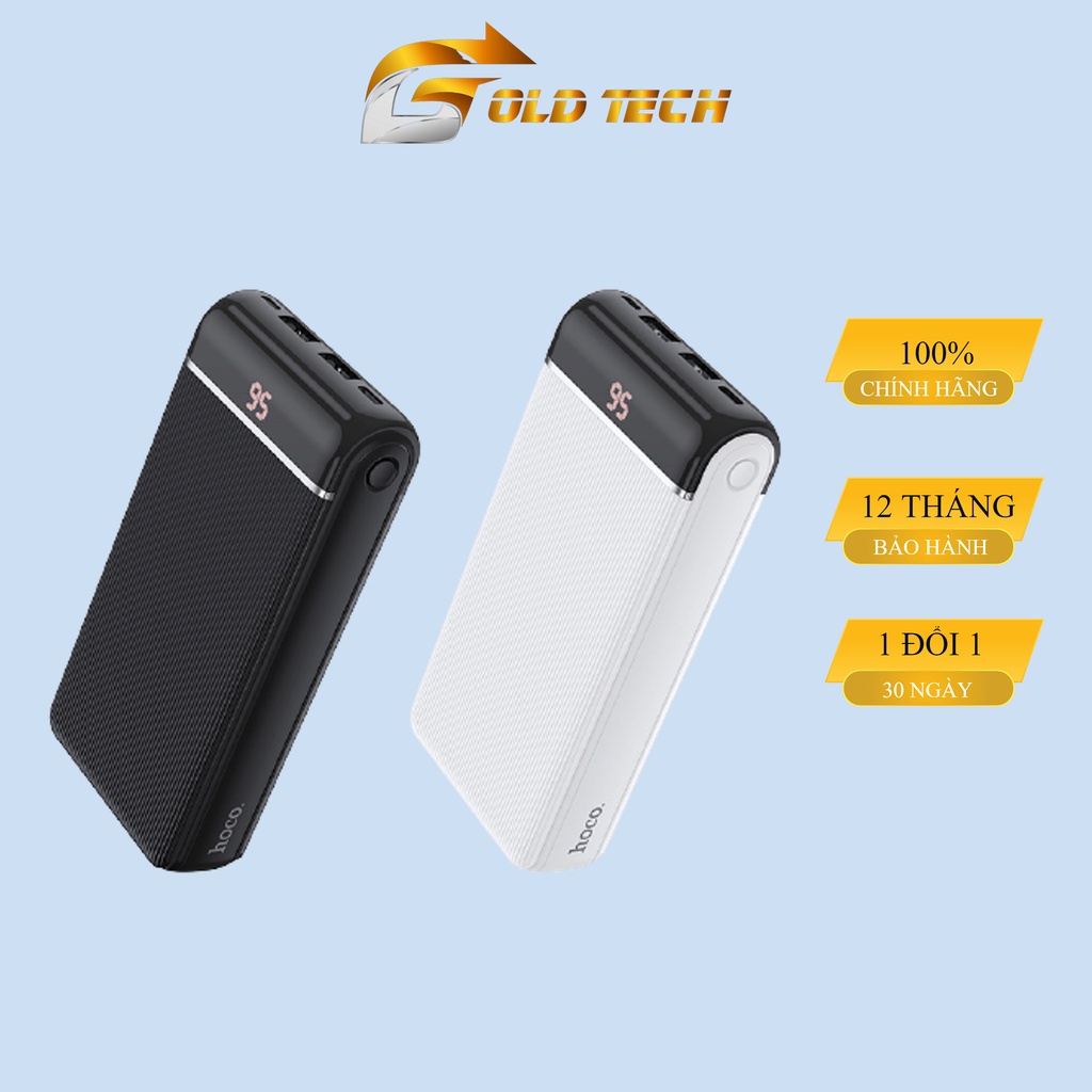 Pin sạc dự phòng Hoco J59A  20000 mah, 2 cổng ra USB 2.0A, 3 cổng vào, màn hình led, tương thích nhiều thiết bị