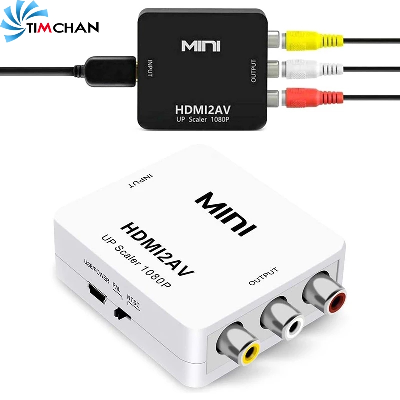 Mini HDMI to AV HDMI 2AV HD Video Converter / Multi-resolution Support Up to 1080P / NTSC PAL Dual Standard Free Switching