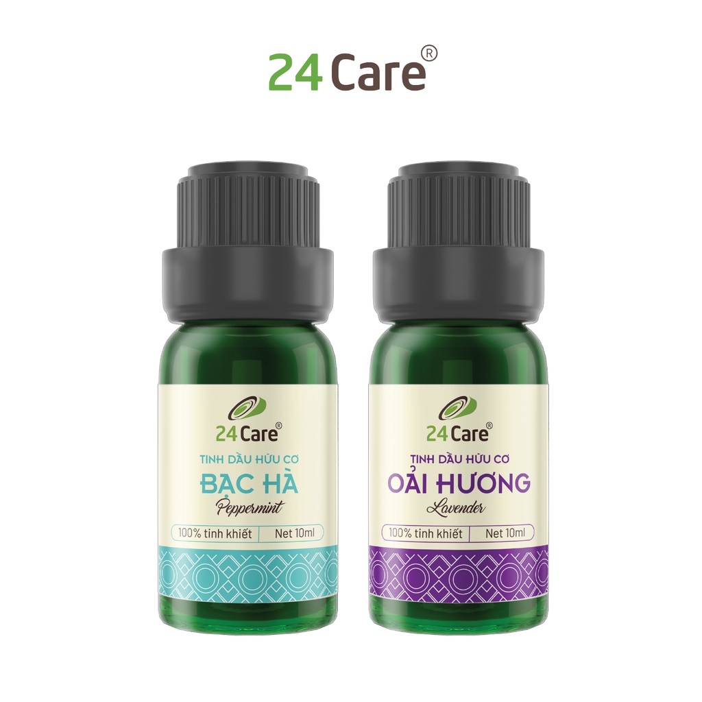 Combo 2 chai Tinh dầu Bạc Hà + Oải Hương 24care 10ml/ chai