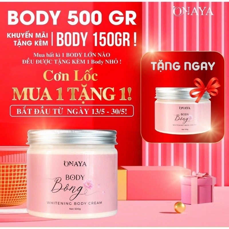 Kèm quà tặng - KEM DƯỠNG BODY BÔNG ONAYA