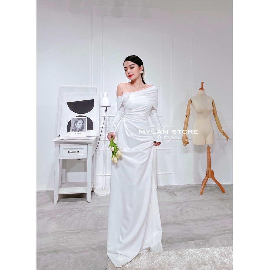 Váy dự tiệc chất Umi nhập cao cấp Đầm thiết kế co giãn nhẹ ML2680842