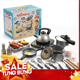 Đồ Chơi Nấu Ăn Cho Bé 36 chi tiết Kitchen loại To cho bé . Bộ Đồ Chơi Nhà Bếp mini 36 món cho bé Kitchen