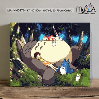Tranh tự tô màu sơn dầu số hóa - Mã HH0570 Totoro Tranh hoạt hình nhân vật phim hoạt hình Myart