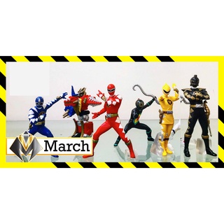 [Hiếm] Mô hình tĩnh siêu nhân BANDAI HG Super Sentai Abaranger - Power Ranger Dino Thunder set 1