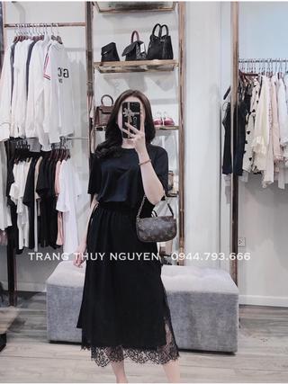 Váy buộc dây eo chân ren
