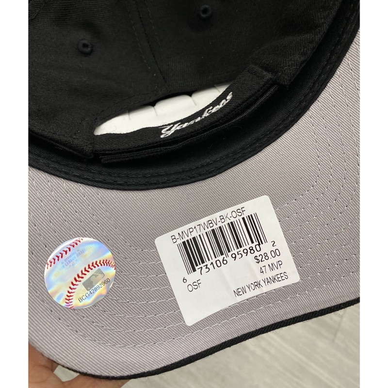 [Chính hãng Authentic]Nón kết lưỡi trai MLB 47 Brands màu đen chữ New York lớn