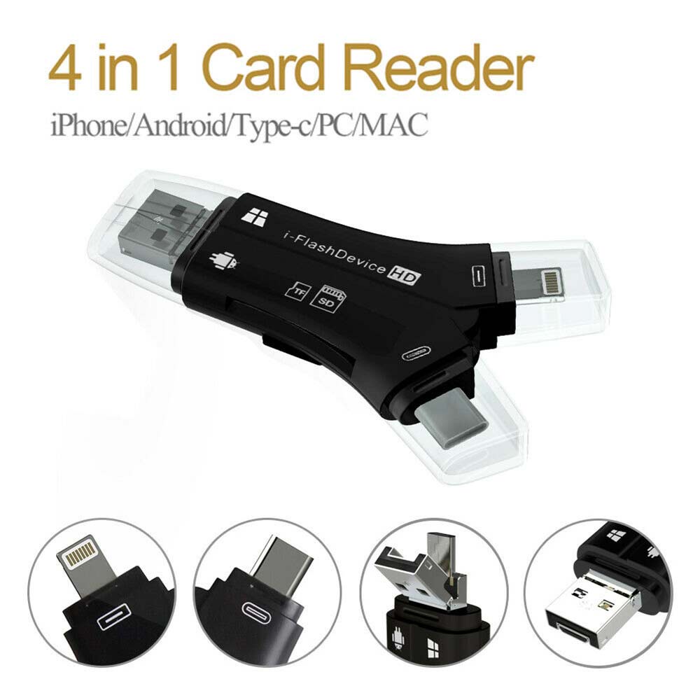 4 in1 USB i-Flash Drive HD Micro SD TF Card Reader