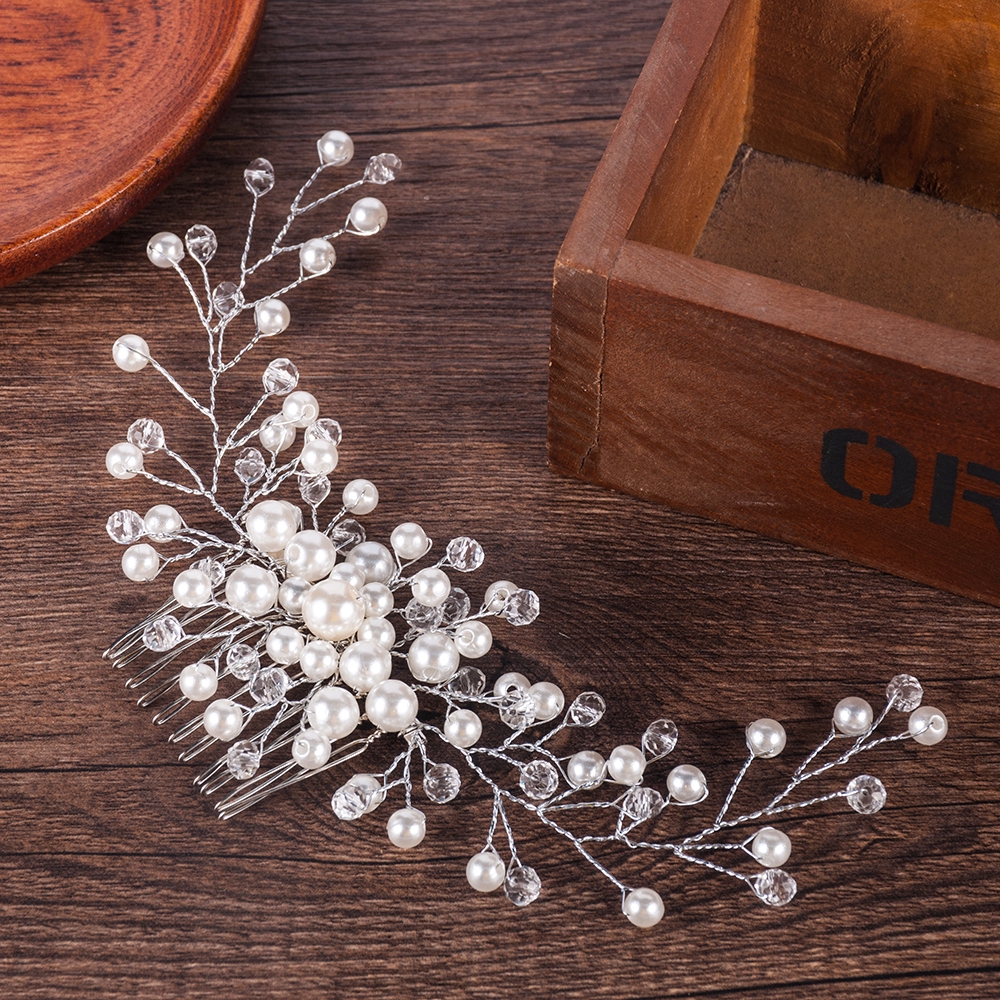 Cài tóc hình nhánh cây đính ngọc trai giả thời trang cho nữ