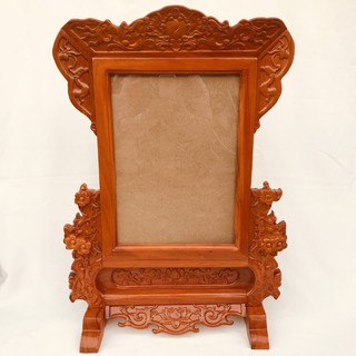 Khung Ảnh Thờ Hoa Mai Bằng Gỗ Gõ 2 cỡ ảnh thờ