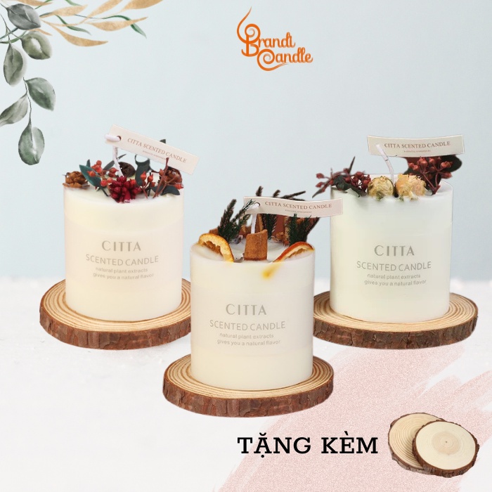 Nến Thơm Handmade Citta Hương Thơm Bốn Mùa Hoa Khô Tự Nhiên Trang Trí Nhà Cửa