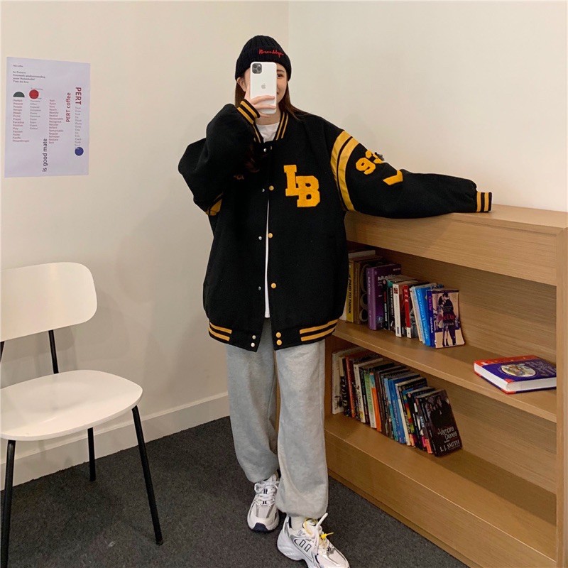 [Mã WASTMAY giảm 15% tối đa 30K đơn 150K] Bomber phối da 2 màu trắng, đen ullzang | BigBuy360 - bigbuy360.vn