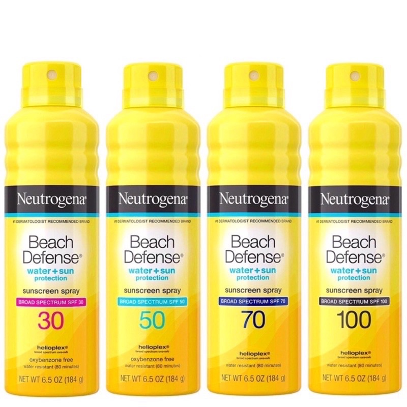 Kem chống nắng đi biển Neutrogena Beach Defense dạng xịt SPF50 / SPF70 / SPF100 184g