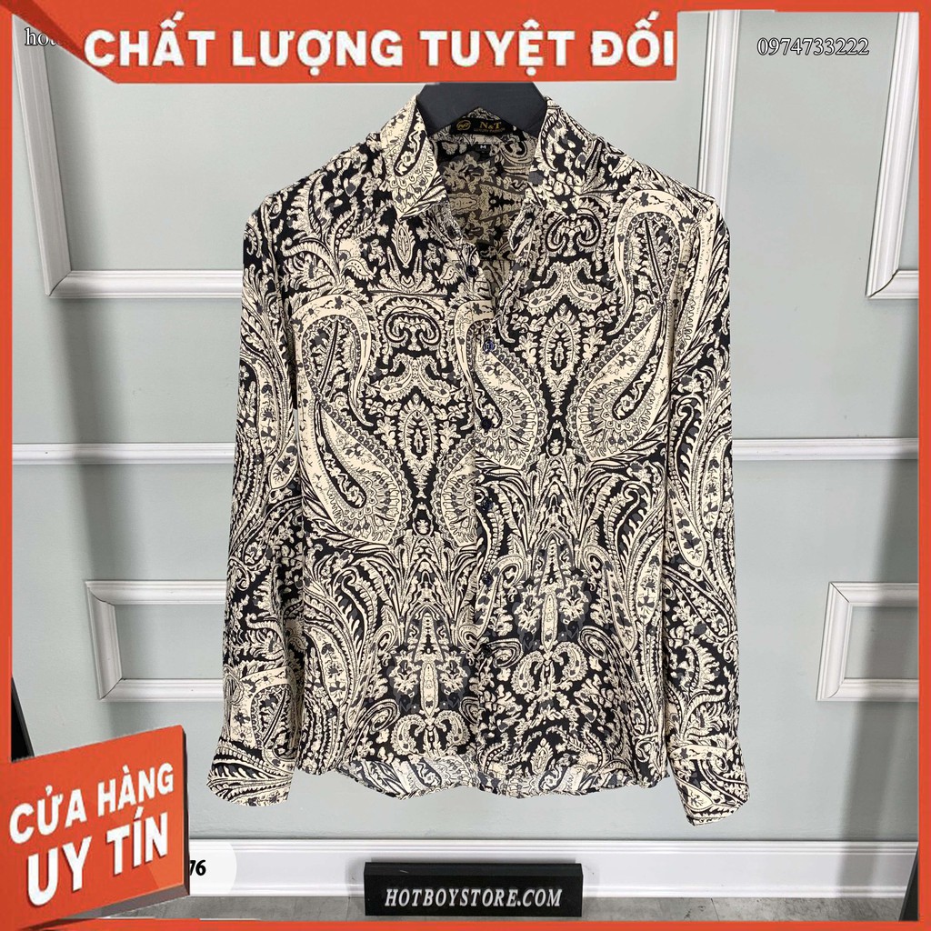 Áo sơ mi nam luxury họa tiết sang trọng (chất lụa mềm mịn mặc cực mát) - SM2076 nam_shop6666