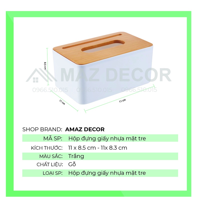 [Sỉ] Hộp đựng giấy ăn mặt gỗ tre đẹp cao cấp hình vuông chữ nhật giá rẻ