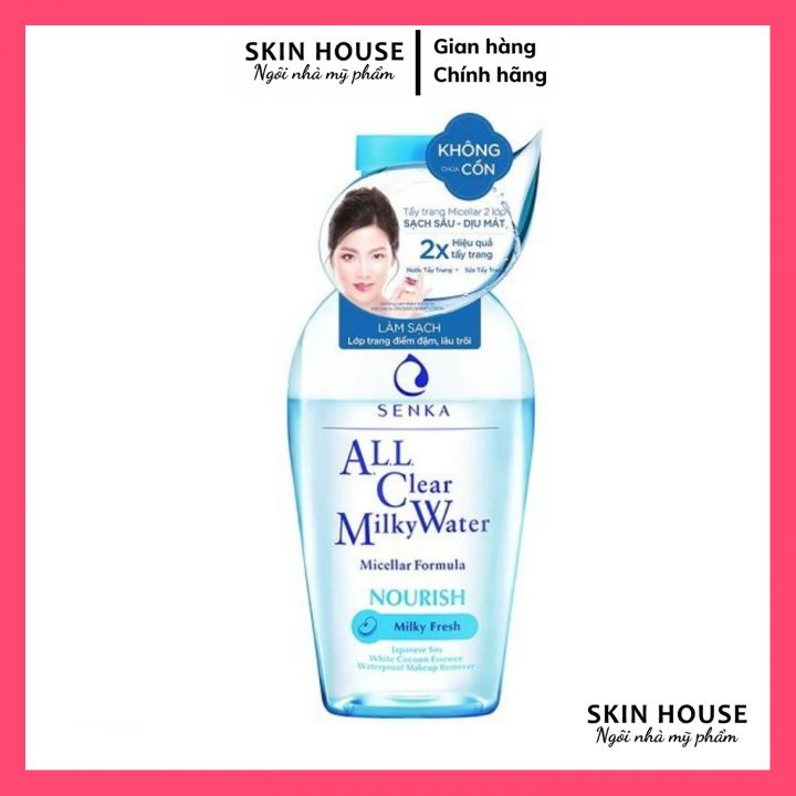 Nước Sữa Tẩy Trang Senka All Clear Milky Water Nourish Hai Lớp 230ml