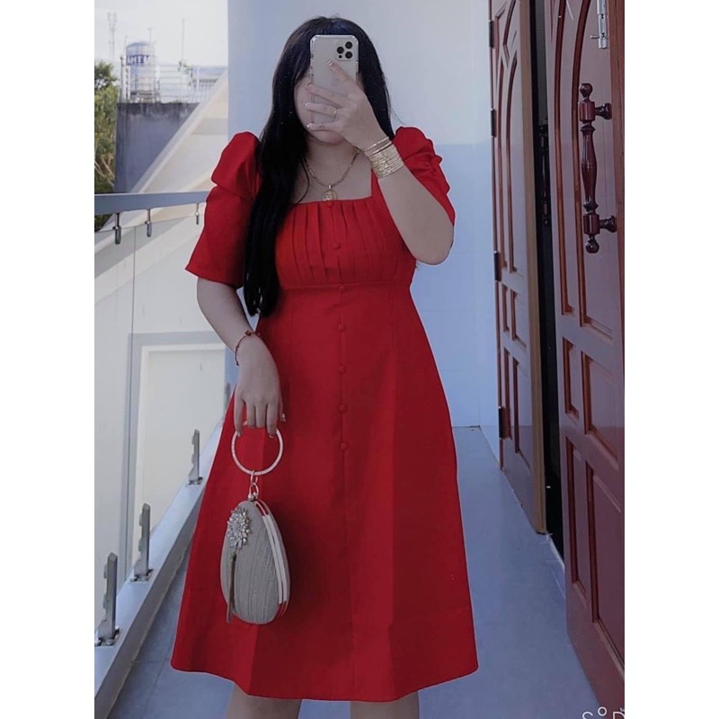 Đầm xếp ngực tay phòng bigsize 60=>90kg | BigBuy360 - bigbuy360.vn