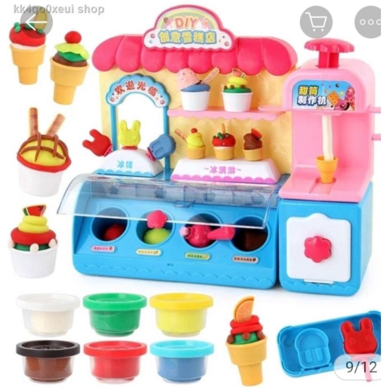 Bộ đồ chơi đất nặn quầy bán kem cho bé tha hồ sáng tạo