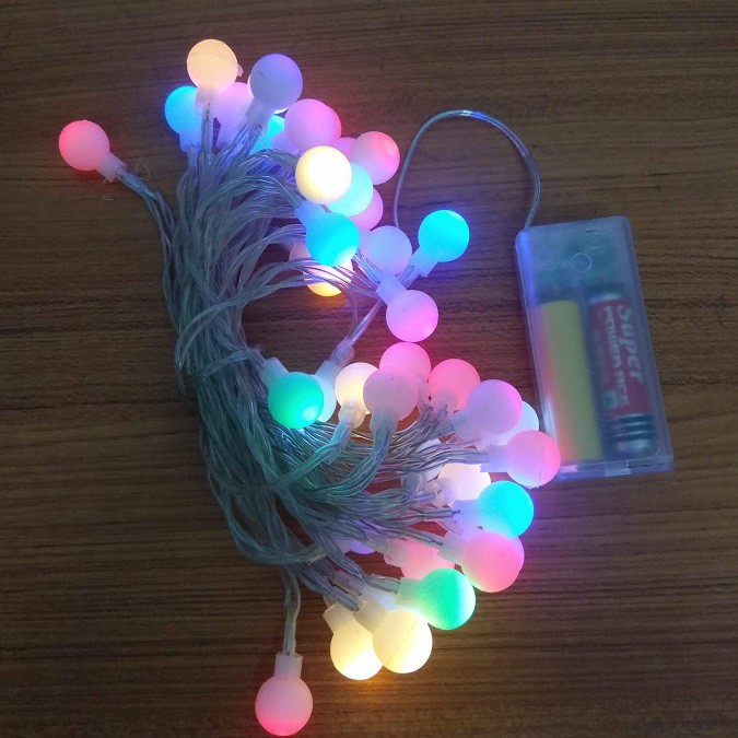 Dây đèn led dùng pin AA có nút điều chỉnh nháy - dài 6m 40 bóng trang trí noel, tết, lễ