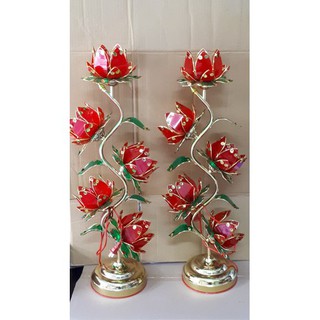 Bộ 2 cây đèn thờ hoa sen loại đại 75cm -màu đỏ ,bằng nhựa,siêu bền đẹp,đèn thờ cúng,giá rẻ-bảo hành 12 tháng