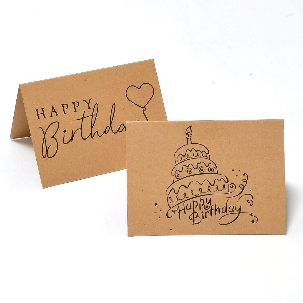 WONDER 10 Pcs Birthday Card Postcard Best Wishes Gift Happy Birthday Kraft Paper