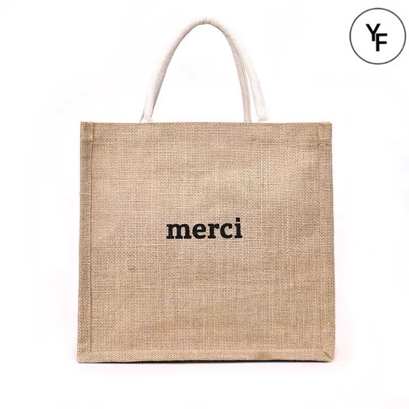 Túi Cói Đi Biển  FREESHIP Túi Cói Merci Siêu Hot Hit ! Đi Biển, Đi Chơi, Đi Du Lịch YM001 (sĩ 37k)