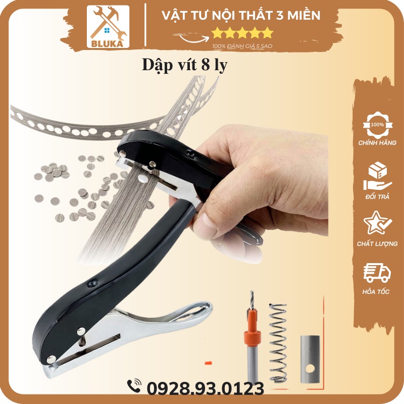 Kìm Bấm Lỗ Bằng Nhựa PVC ABS 8mm chuyên dụng cho ngành gỗ_che các lỗ vít gỗ có tính thẩm mỹ cao_BLUKA