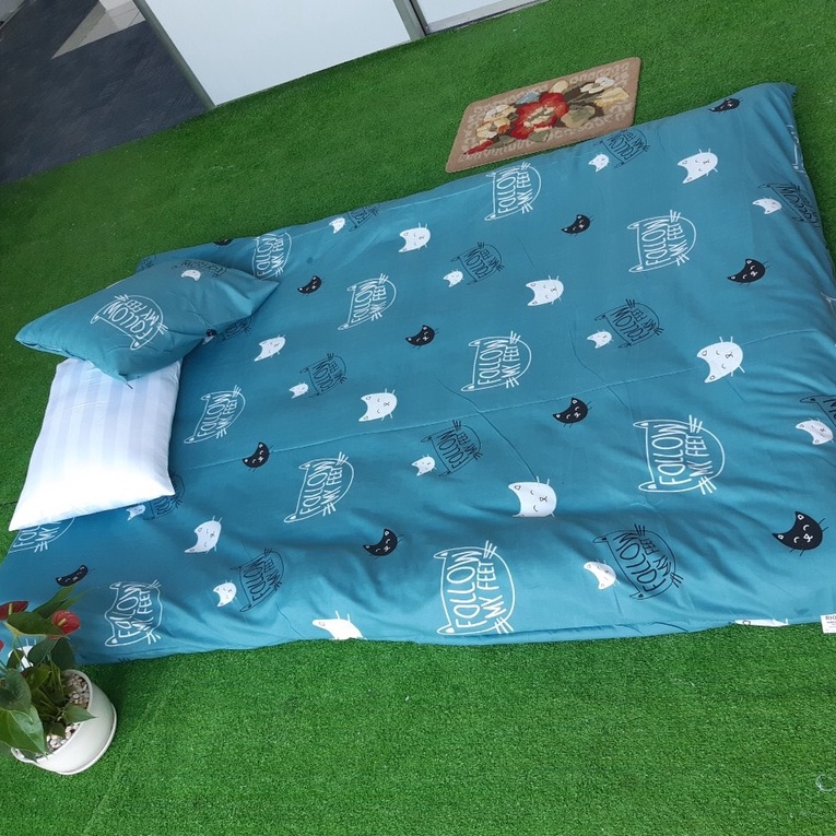 Bọc Nệm Topper 2 mặt [Tặng kèm cặp áo gối], áo nệm cotton pha có khóa kéo, kích thước 1mx2m, 1m4x2m, 1m6x2m | BigBuy360 - bigbuy360.vn