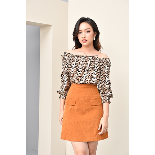 Áo Sơ Mi Trễ Vai Cách Điệu Luperi LFSM1188 Hoa Tiết Xinh xắn