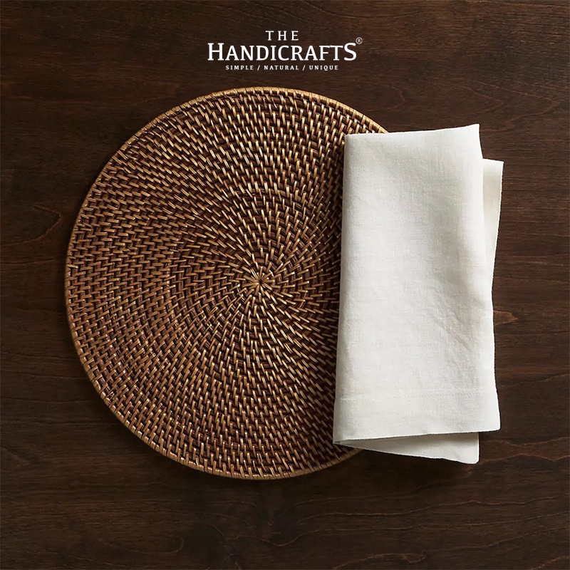 Lót Đĩa Bằng Mây Bàn Ăn Sang Trọng (Artesia Natural Round Placemat) | The handicrafts