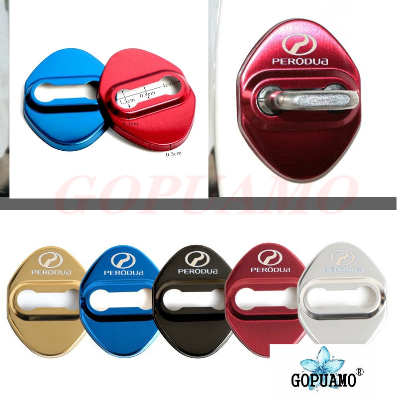Stainless Perodua Logo Car Door Lock No Rusting Emblems Covers For PeroduaCar door 1PCS