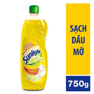 Nước rửa chén SUNLIGHT khử mùi tanh 730ml Chanh Trà xanh Lô hội