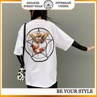 ÁO THUN TAY LỠ BO BUI SKEL ANGEL STAR FULL TAG LOGO - ÁO THUN BO BUI TRẮNG NAM NỮ - GIN STORE