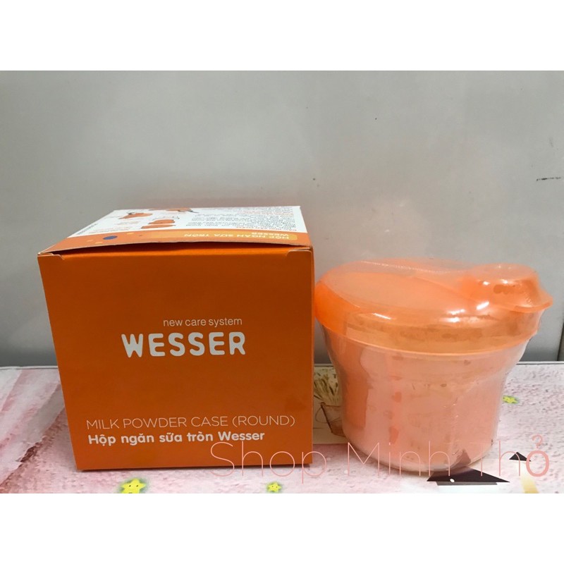 Hộp chia sữa tròn 🌸WESSER🌸 Hộp chia sữa 3 ngăn - mỗi ngăn chứa 45gr dễ sử dụng - SHOP MINH THỎ